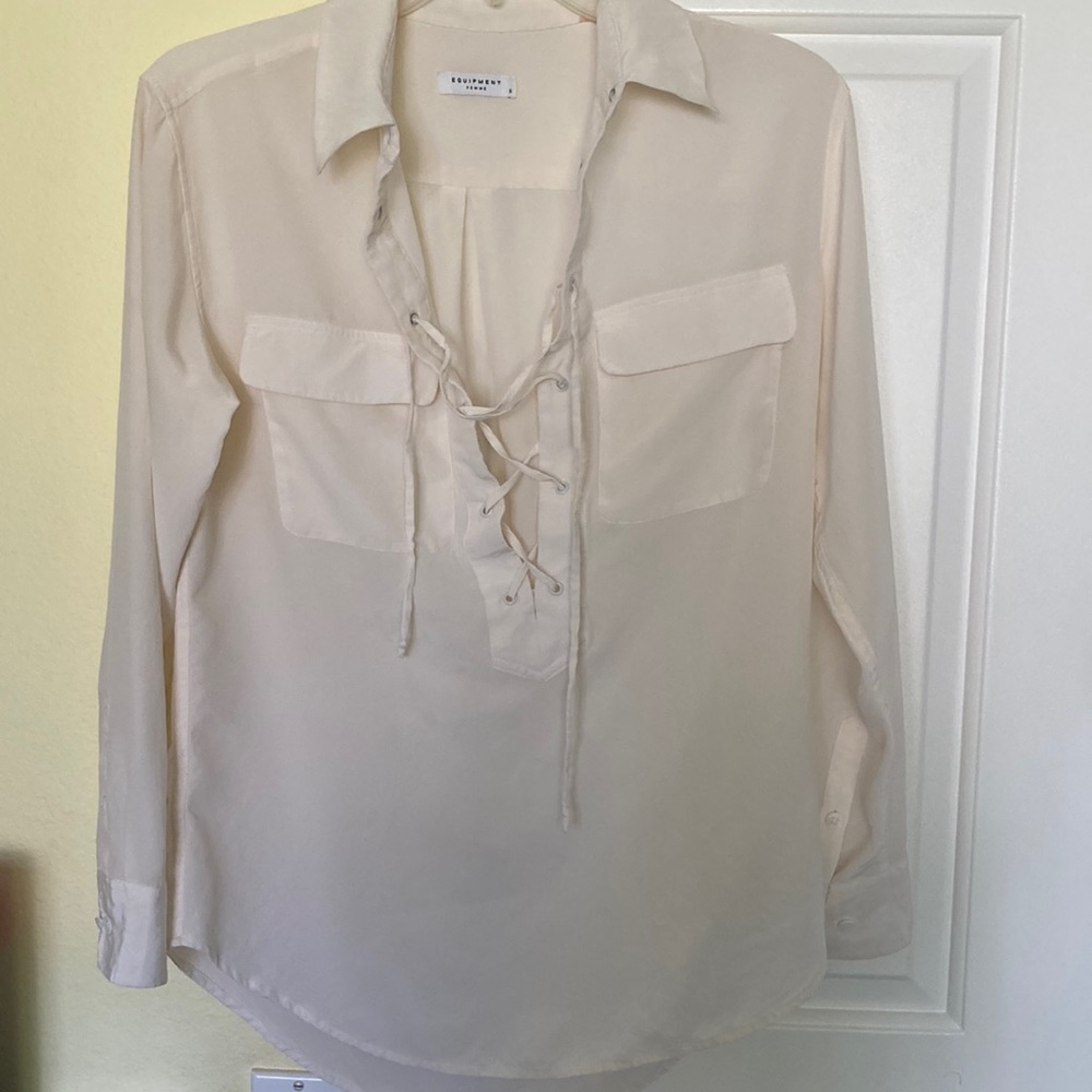 100% Silk Long Sleeve Blouse.